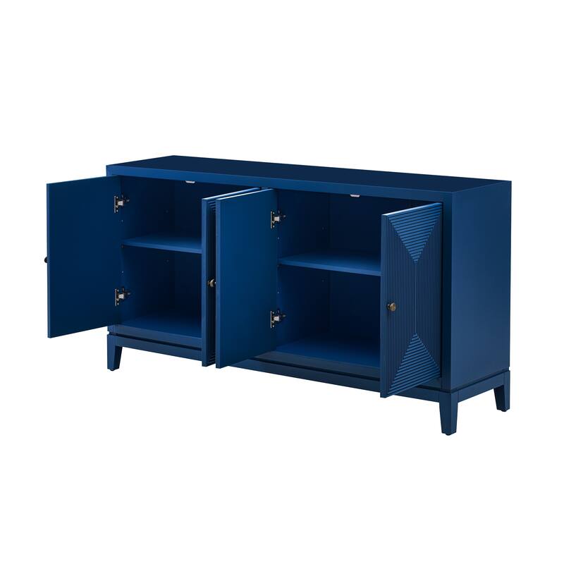 Vertical Line Design Storage Cabinet Sideboard with Adjustable Shelves, Buffet Cabinet Entrance Cabinet TV Console Table