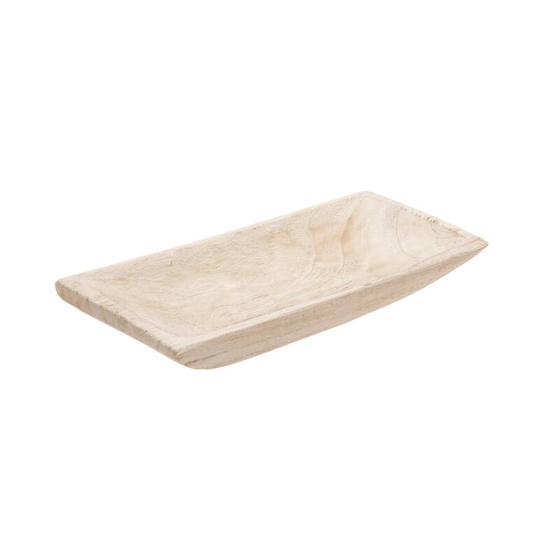 Set of Two Decorative Wooden Trays Contemporary Rustic Farmhouse Coastal Rectangle Shaped Tray Decor 15" and 20" Home