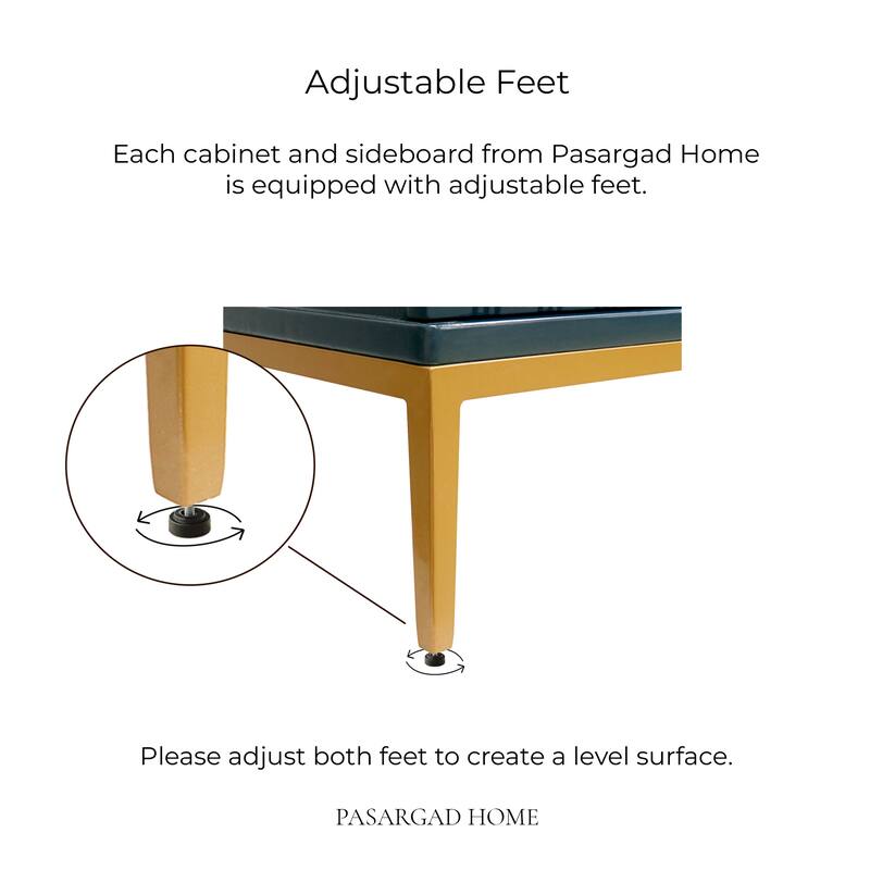 Pasargad Home Pearl Wood Nightstand with Metal Frame