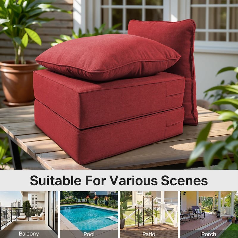 22" W x 24" D x 6" T Water & Fade Resistant Outdoor Lounge Chair Replacement Cushion Set