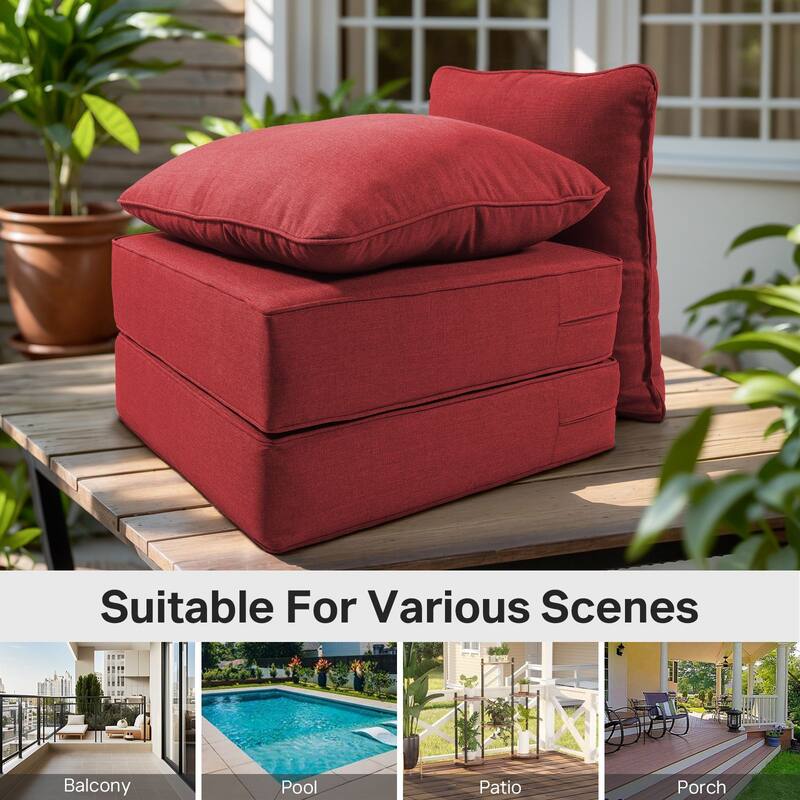 22" W x 24" D x 6" T Outdoor Lounge Chair Replacement Cushion Set Water and Fade Resistant