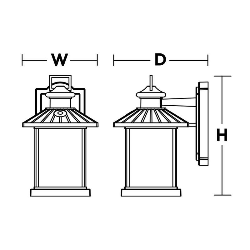 AFX Lennon 1-Light Black Outdoor Wall Sconce with Clear Glass
