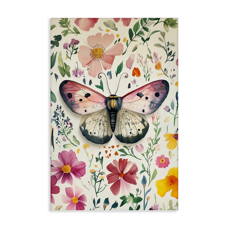 Stupell Botanical Butterfly & Herbs Canvas Wall Art Design By The Dutch Lady - 20 x 30