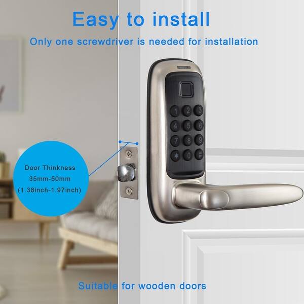 Smart Keypad Door Lock with Handle for Front Door, 7 in1 Smart Keypad Door Lock with Handle for Front Door, 7 in1