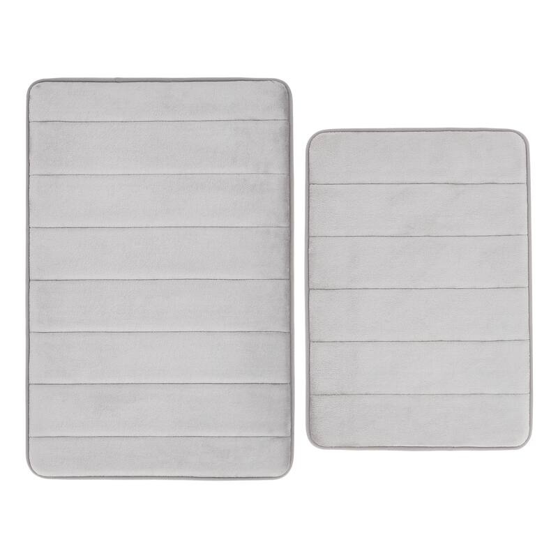 Truly Soft 2 Pack Solid Memory Foam Bath Rug