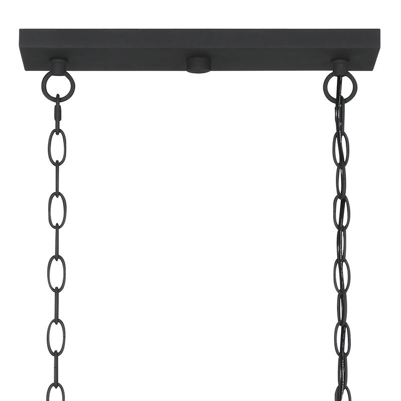 55In Farmhouse Black/ Gold 7-light Linear Dining Chandelier with UL Certified - 55 inches