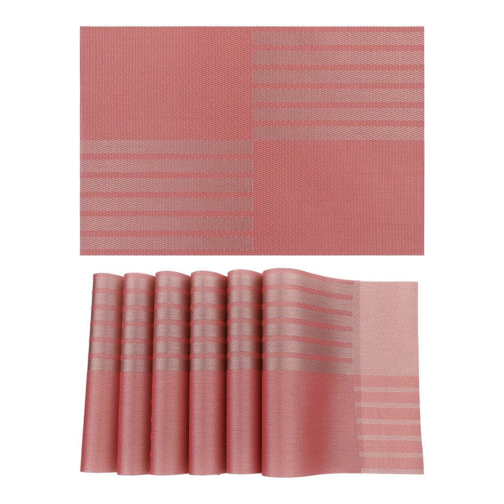 Set of 6 PVC Placemats for Kitchen Dining Table Decor Heat Heat-resistant Table Placemats Wipeable Table Mat - 18*12in