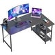preview thumbnail 67 of 113, Small L Shaped Desk with Storage Shelves Corner Computer Desk