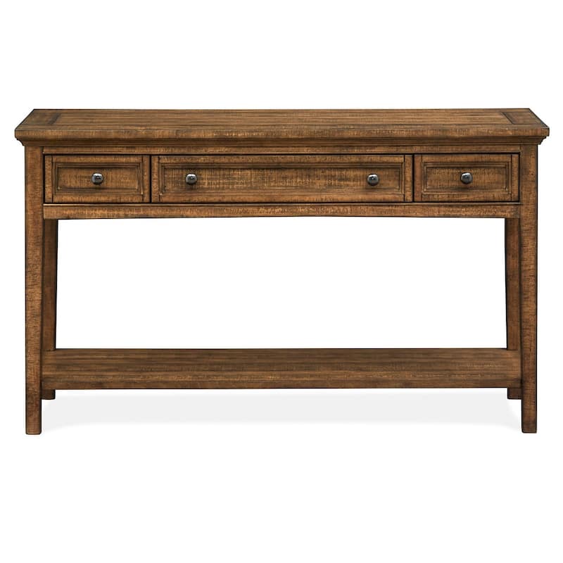 Magnussen Home Bay Creek Toasted Nutmeg Rectangular Sofa Table - 50''W x 16''D x 29''H