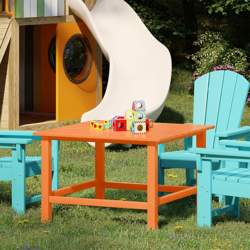 Polytrends Laguna Kids Outdoor 31" Square Poly Dining Table