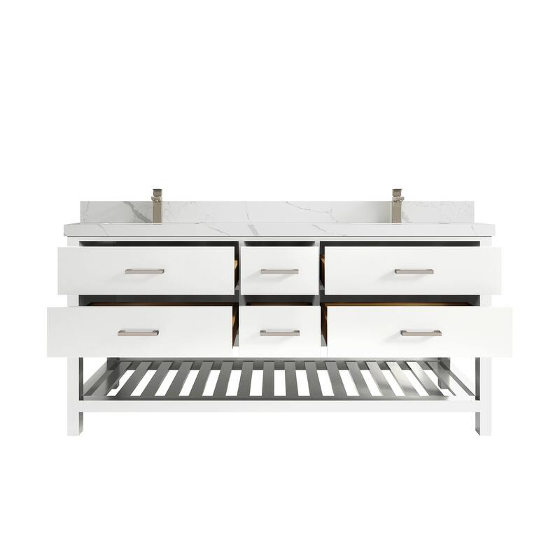 Willow Collections 72 in. W x 22 in. D Parker Double Sink Bathroom Vanity with Countertop