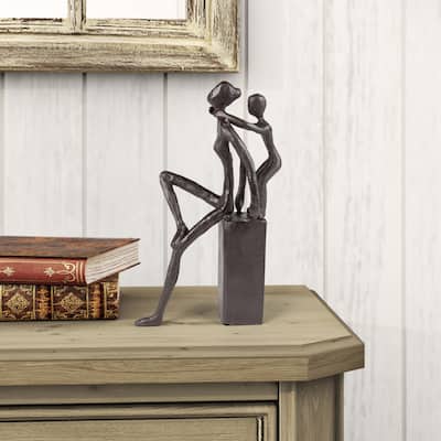 Playfullness Mother and Child Cast Iron Sculpture