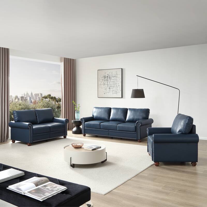 Multi Color PU Leather Sectional Sofa Set & Storage Couch, 1+2+3 Seat
