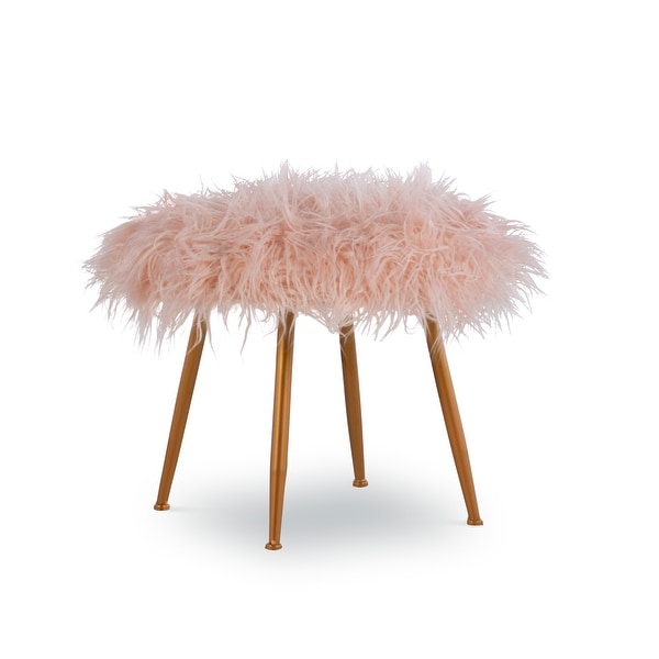 pink faux fur stool uk