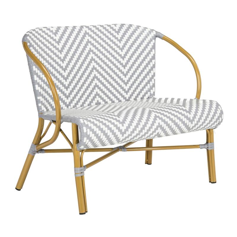 SAFAVIEH Skyla Herringbone Rattan Settee - 38.5" W x 24.5" D x 33.5" H - 39Wx25Dx34H