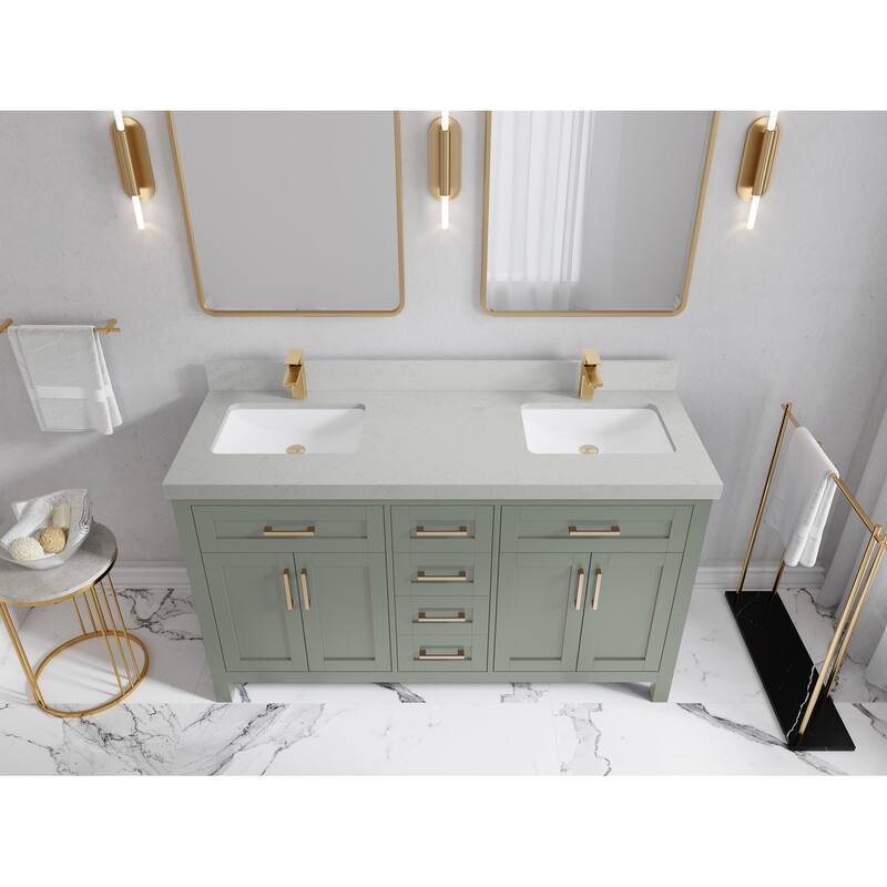 Willow Collections 60 in. W x 22 in. D Cambridge Double Sink Bathroom Vanity with Countertop