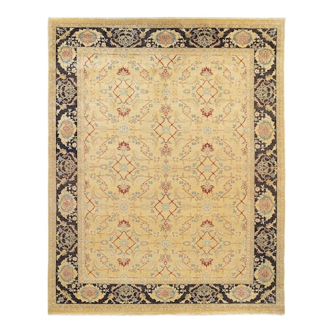Overton Eclectic, One-of-a-Kind Hand-Knotted Area Rug - Green, 9' 5" x 12' 0" - 9' 5" x 12' 0"