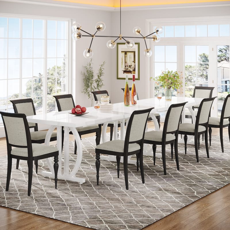 Dining Table for 4-6 People, 63-Inch Large Dining Room Table, High Glossy Finished