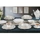 preview thumbnail 2 of 6, Lorren Home Trends 57 Piece Wavy Silver Mix and Match Bone China Service for 8