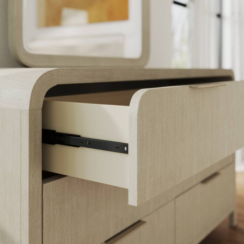 Roundhill Furniture Tavari 5-Piece Bedroom Set with Panel Bed, Dresser, Mirror, Nightstand, and Chest in Light Gray