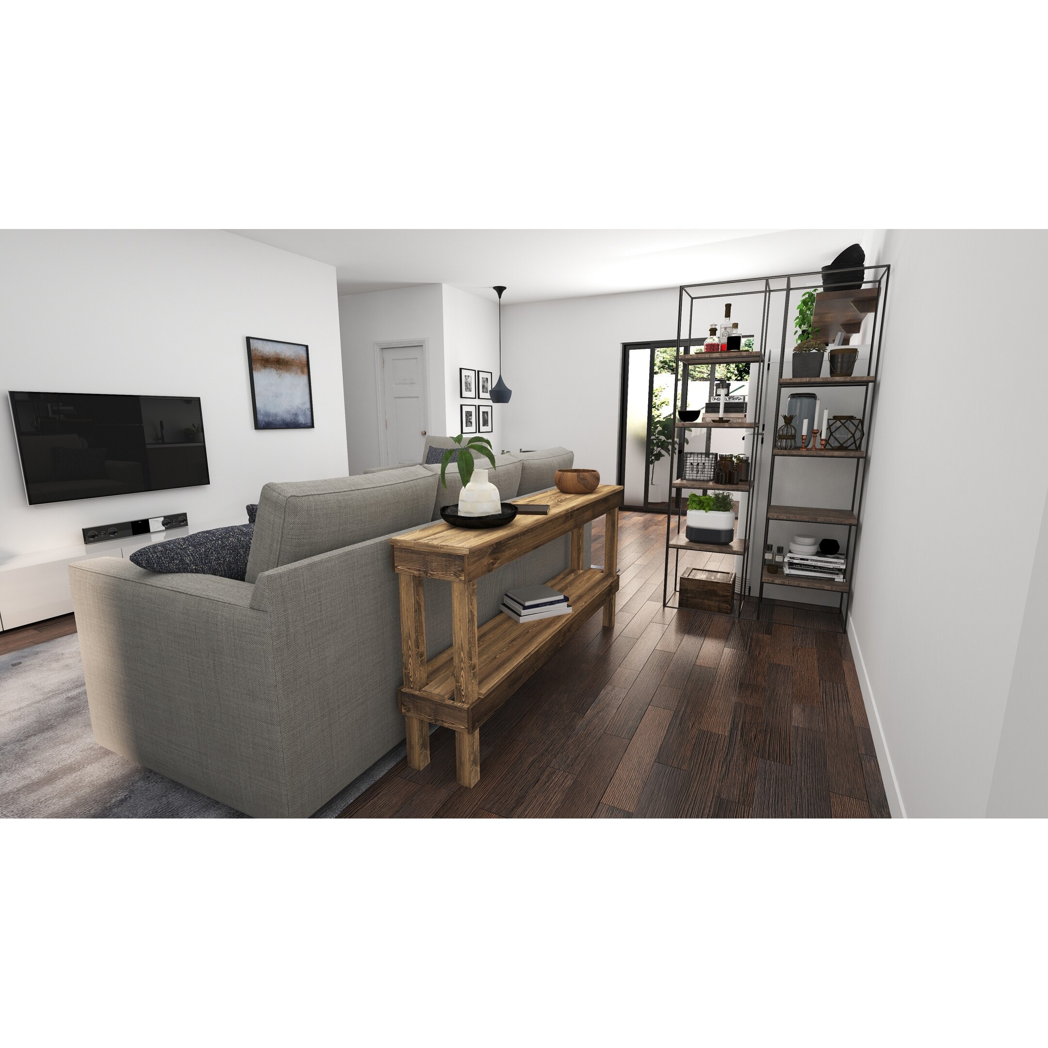 Rustic luxe small wooden sofa table by hotsell del hutson designs
