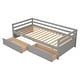 preview thumbnail 5 of 3, Twin Daybed with Two Storage Drawers Children Room Wooden Sofa Bed, Gray