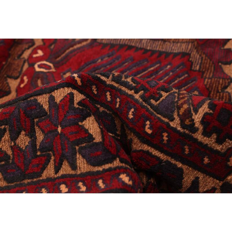 ECARPETGALLERY Hand-knotted Tajik Caucasian Red Wool Rug - 4'1 x 5'5