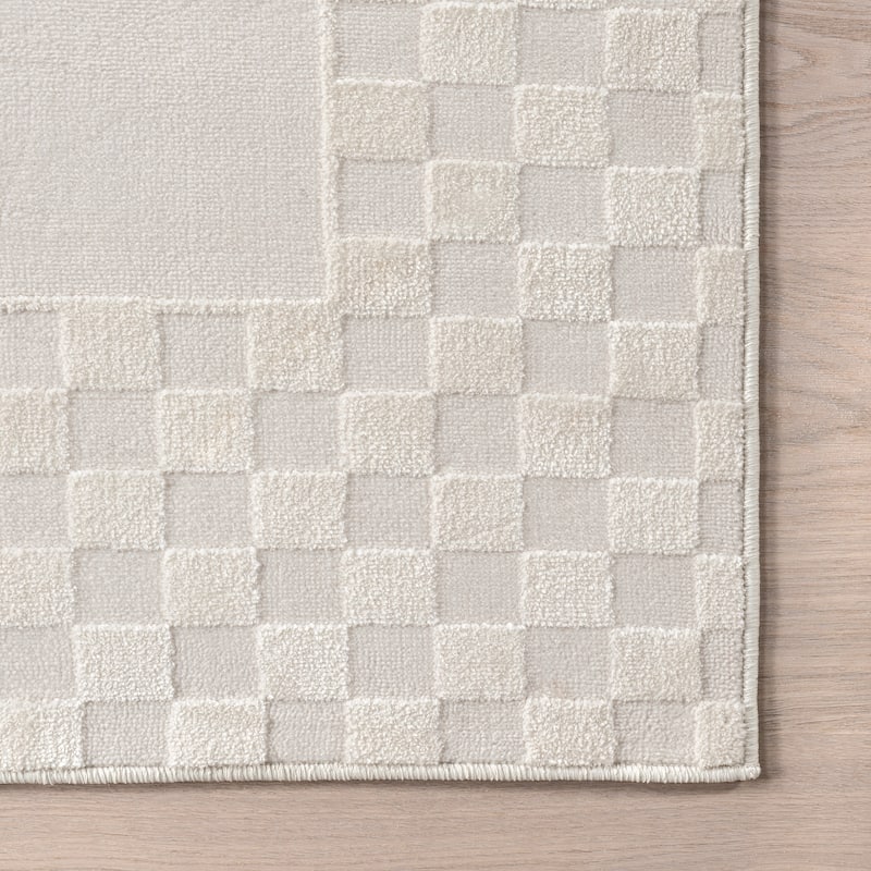 Nuloom Kalina High-Low Checkered Bordered Area Rug