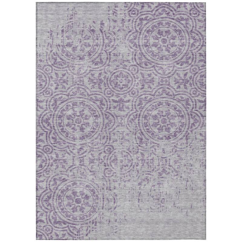 HomeRoots Medallion Transitional Rectangle Outdoor Rug