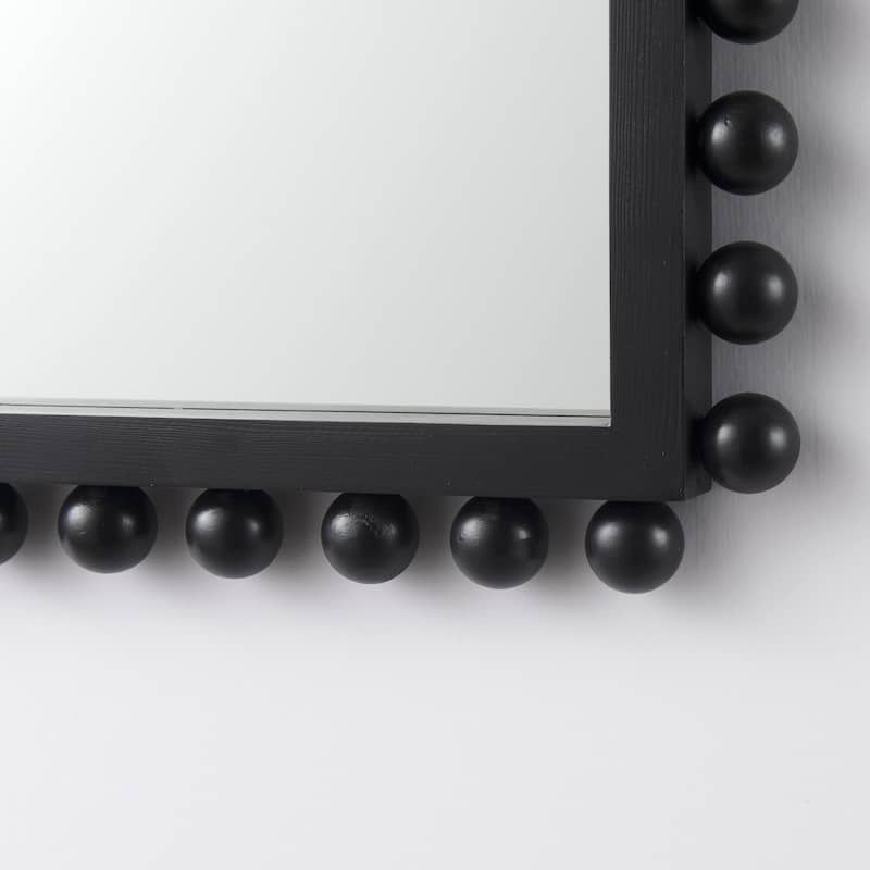 Leeds Solid Wood Arched Frame With Beads Rectangular Mirror - 35" x 23"