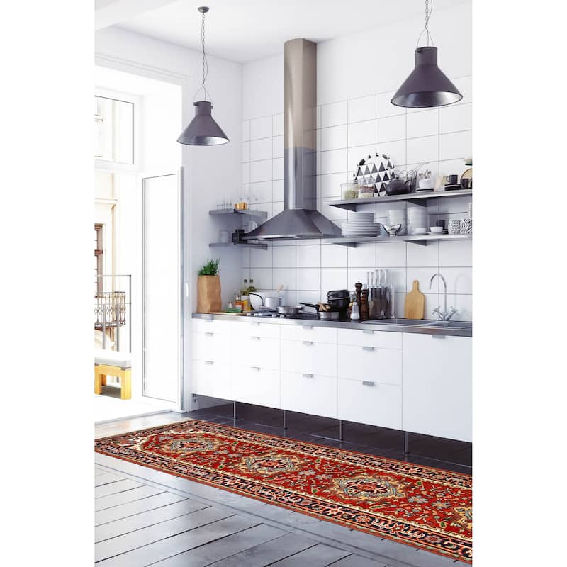 ECARPETGALLERY Hand-knotted Serapi Heritage Red Wool Rug - 2'7 x 20'1