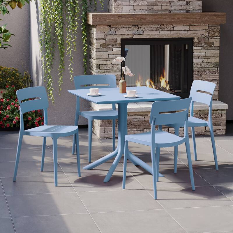 Frond and Form 4-Person Outdoor Square Dining Set