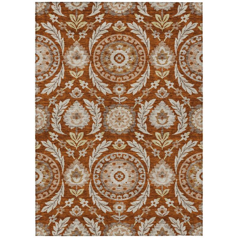 HomeRoots Floral Transitional Rectangle Outdoor Rug