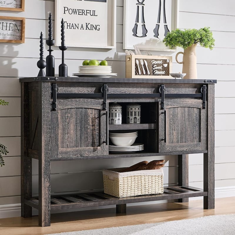 Farmhouse Entryway Table, Rustic Console Table, Wood Sofa Table - Dark Rustic Oak