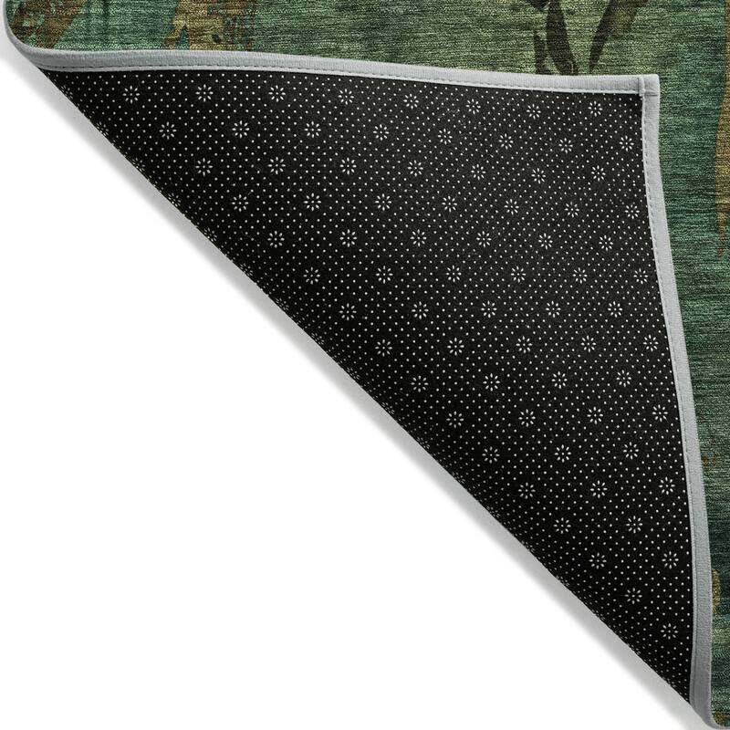 Machine Washable Indoor/ Outdoor Modern Floral Chantille Rug