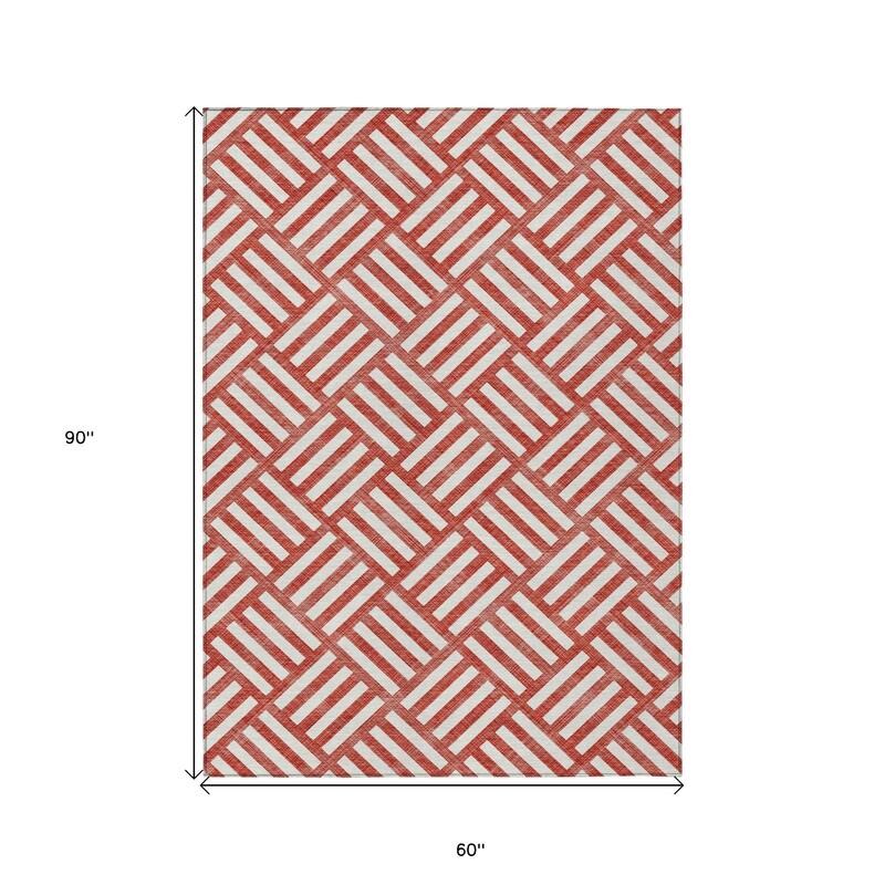HomeRoots Geometric Transitional Rectangle Outdoor Rug