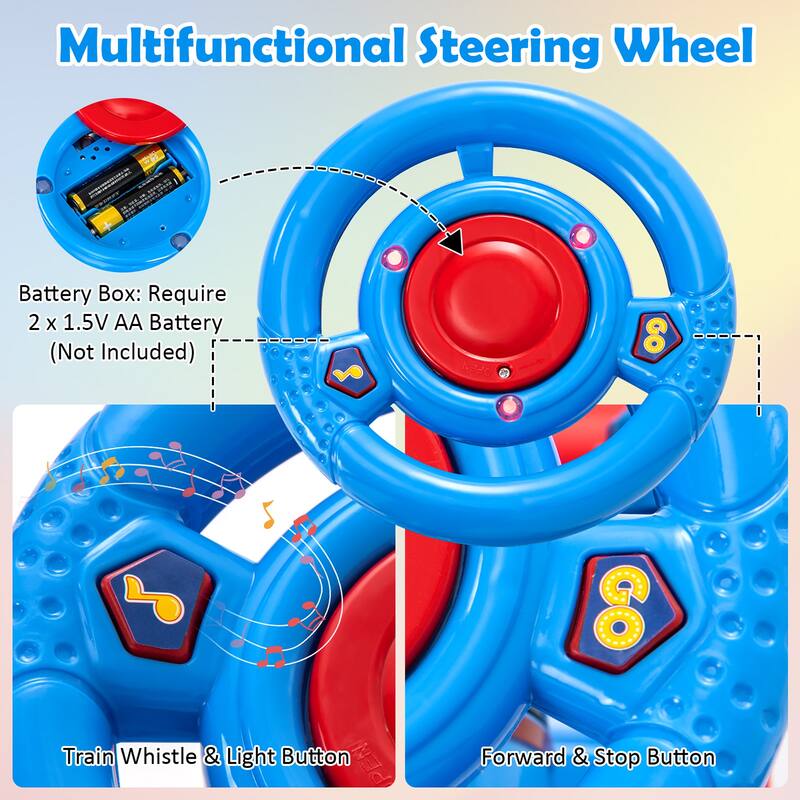 Gymax 6V Electric Kids Ride On Train Motorized Train Toy w/ Track & 6 - See Details