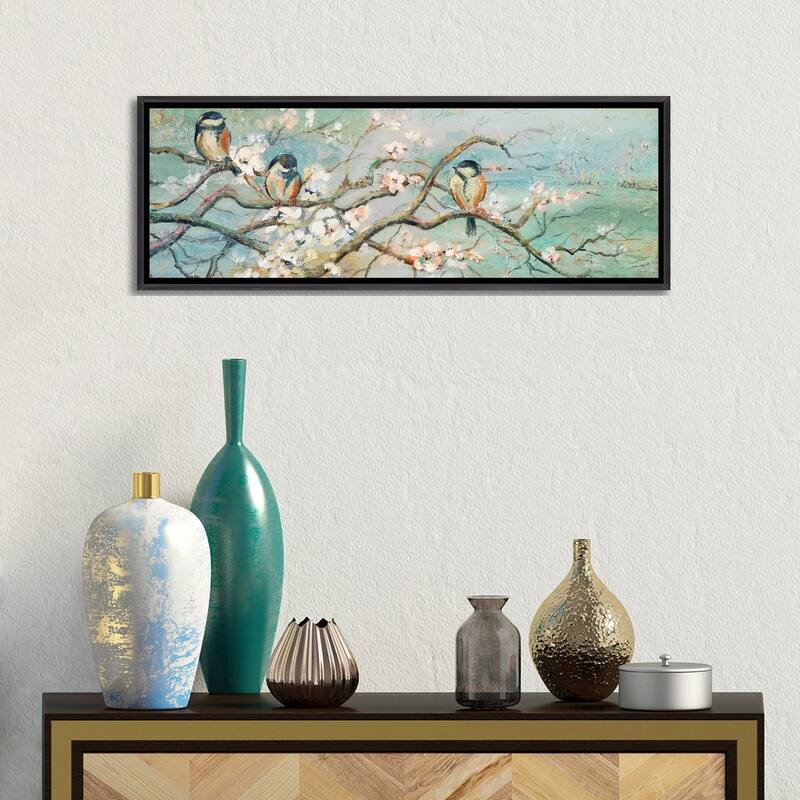 iCanvas "Spring Branch with Birds" by Patricia Pinto Framed