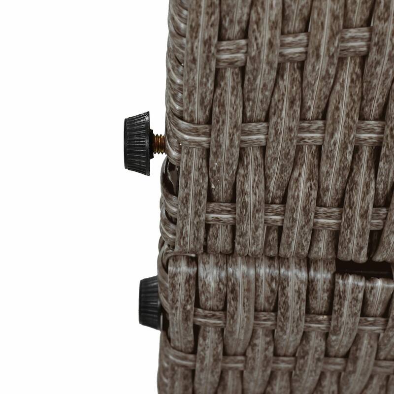 Rattan Patio Daybed with Cushions, Reclining Chaise Lounge, Foldable Trays