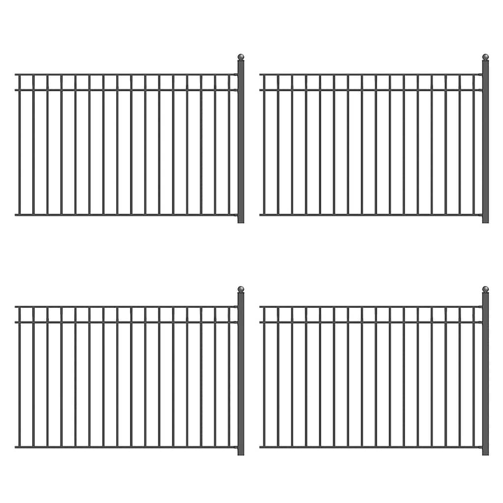 ALEKO 4-Panel Steel Fence Kit - MADRID Style - 8x5 ft. Each - N/A