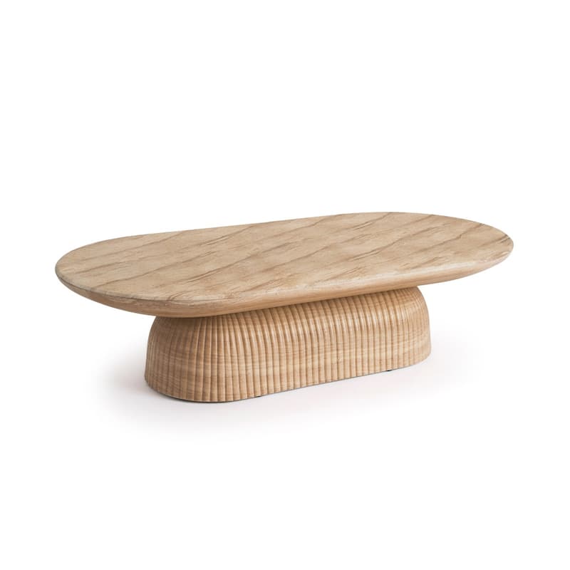 Studio London Maddox Pill Shaped Coffee Table with Roman Fluted Design