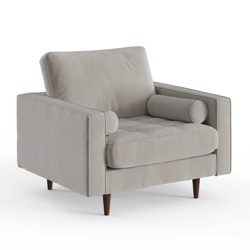 Bloomfield Performance Velvet Arm Chair - Silver