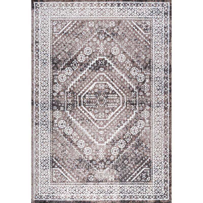 JONATHAN Y Dhiya Cottage Medallion Area Rug - 3 X 5 - Brown/Ivory