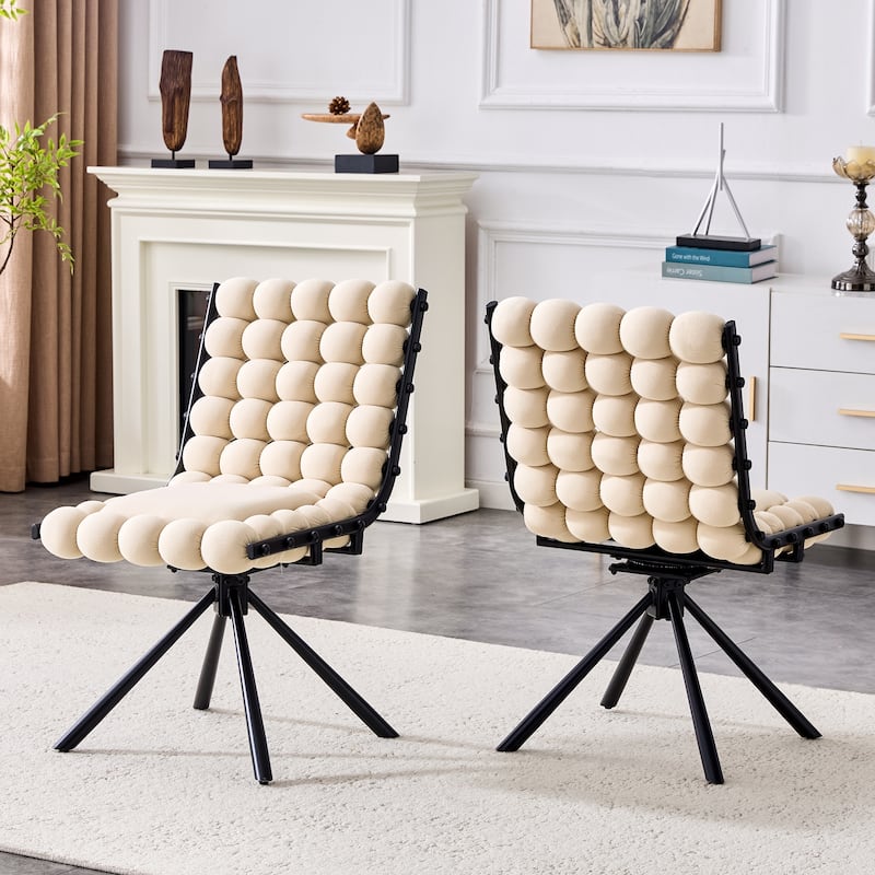 Set of 2, Velvet Dining Chairs with Metal Legs, Modern Tufted Accent Chairs for Dining Room & Kitchen
