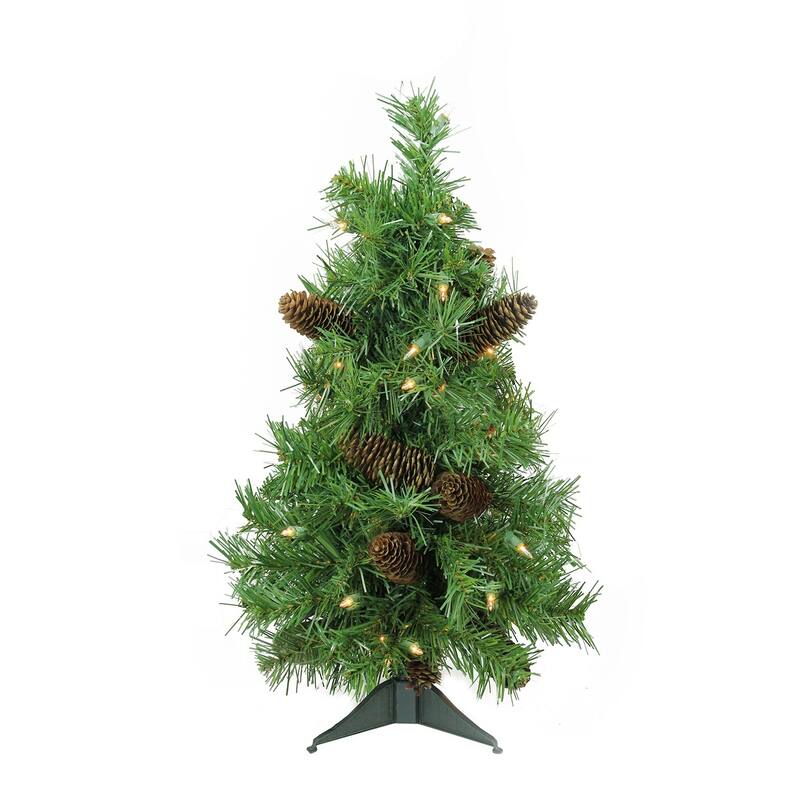 2' Green Full Dakota Pine Artificial Christmas Tree Clear Lights - 2 Foot