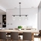 preview thumbnail 4 of 15, YANSUN 31.3in Industrial 3-Light Island Pendant Light with Clear Glass Shades, Black Kitchen Island Light or Kitchen,Dining Room