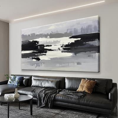Black And White Abstract Wall Art Painting Canvas Art