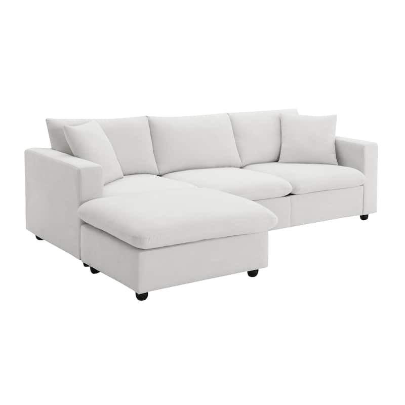 Modern Indoor Convertible Sectional Sofa L-Shaped Cloud Couch Set