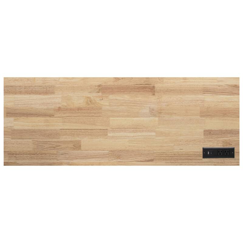 59.3" Rolling Kitchen Island with Storage 2 Pull Out Cabinet Organizers & Rubber Wood Drop Leaf,Trash Can Storage,Power Outlet