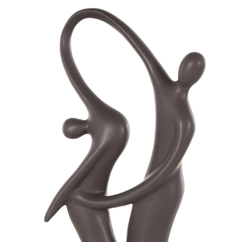 Black or White Ceramic Dancing People Decorative Sculpture